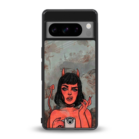 devil buys mymerchandize back phone cover | glass case for google pixel 8 pro