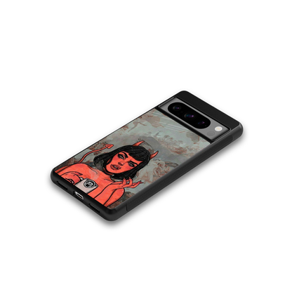 devil buys mymerchandize back phone cover | glass case for google pixel 8 pro