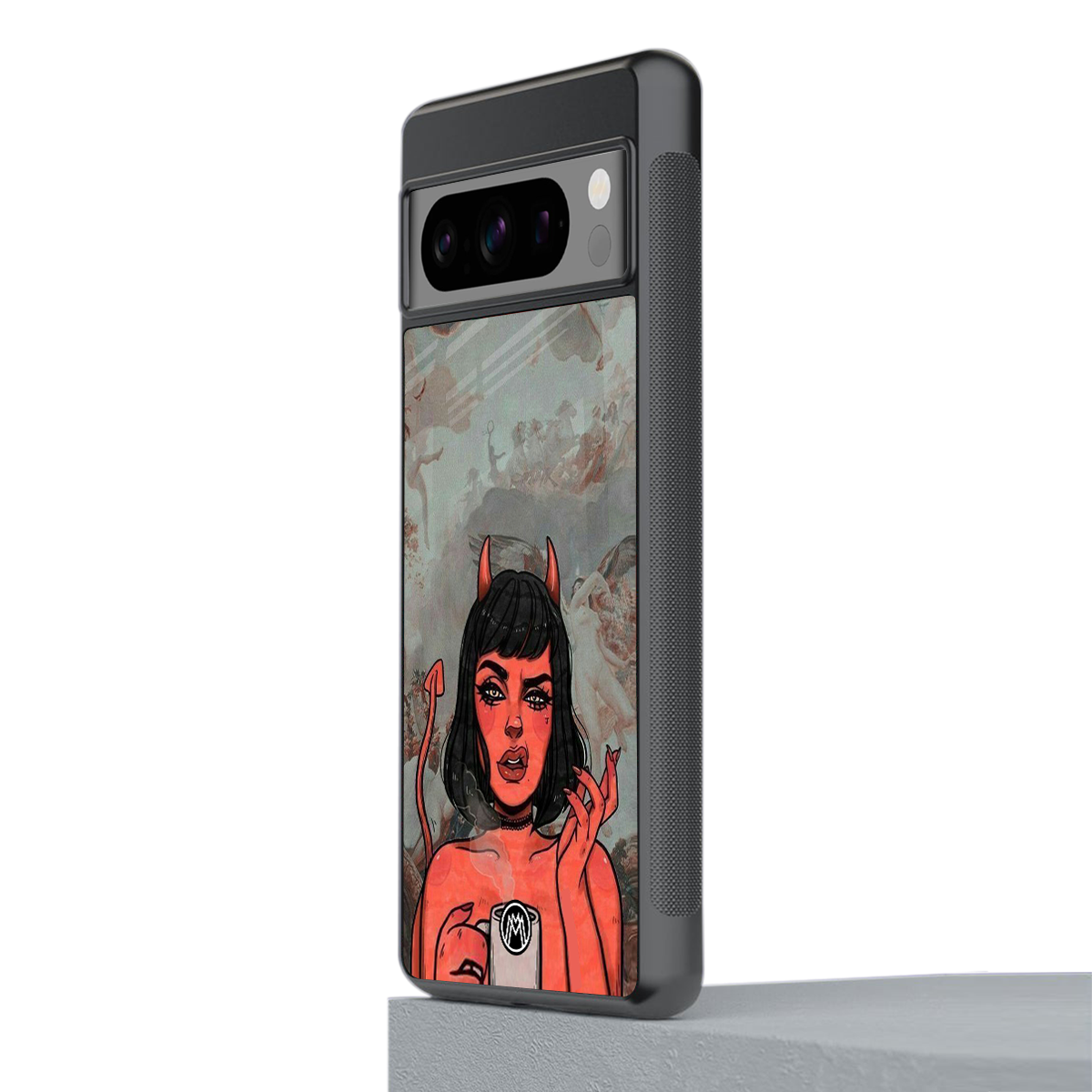 devil buys mymerchandize back phone cover | glass case for google pixel 8 pro