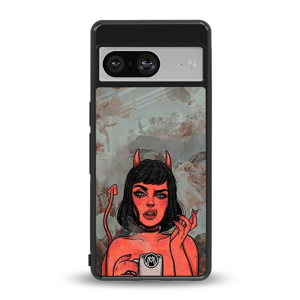 devil buys mymerchandize back phone cover | glass case for Google Pixel 8