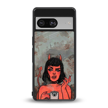 devil buys mymerchandize back phone cover | glass case for Google Pixel 8