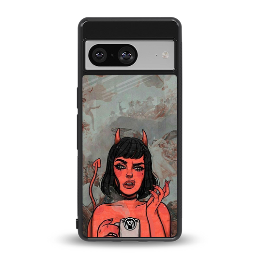devil buys mymerchandize back phone cover | glass case for Google Pixel 8
