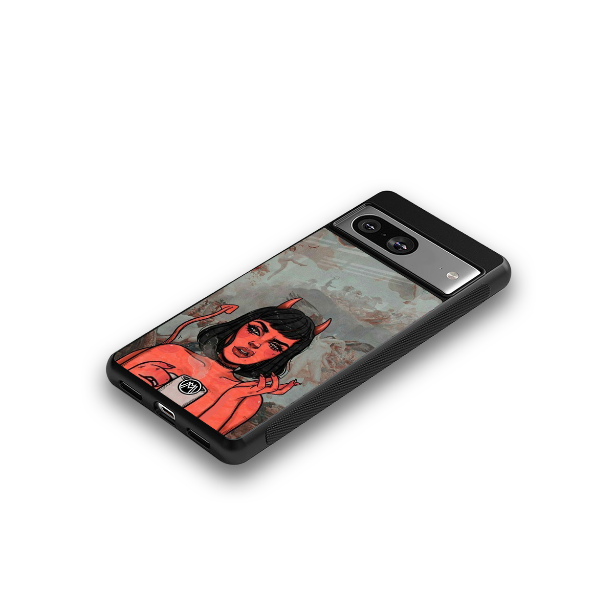 devil buys mymerchandize back phone cover | glass case for Google Pixel 8