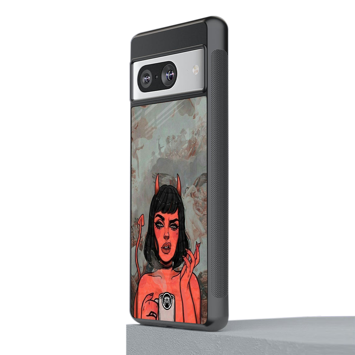 devil buys mymerchandize back phone cover | glass case for Google Pixel 8