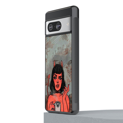 devil buys mymerchandize back phone cover | glass case for Google Pixel 8