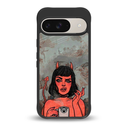 devil buys mymerchandize back phone cover | glass case for google pixel 9