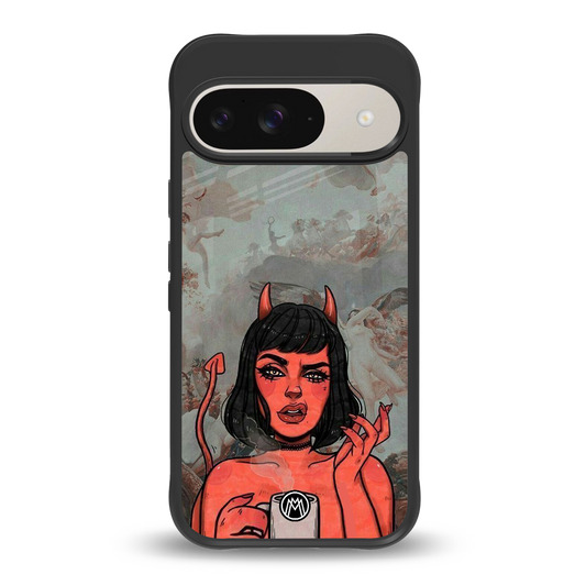 devil buys mymerchandize back phone cover | glass case for google pixel 9