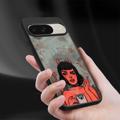 devil buys mymerchandize back phone cover | glass case for google pixel 9