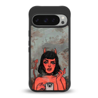 devil buys mymerchandize back phone cover | glass case for google pixel 9 pro