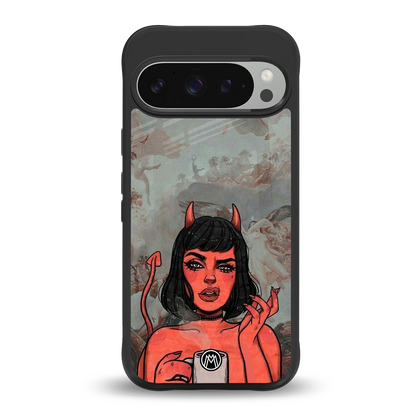 devil buys mymerchandize back phone cover | glass case for google pixel 9 pro