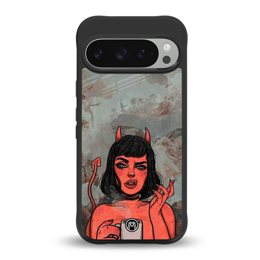 devil buys mymerchandize back phone cover | glass case for google pixel 9 pro xl