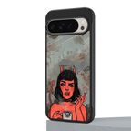 devil buys mymerchandize back phone cover | glass case for google pixel 9 pro