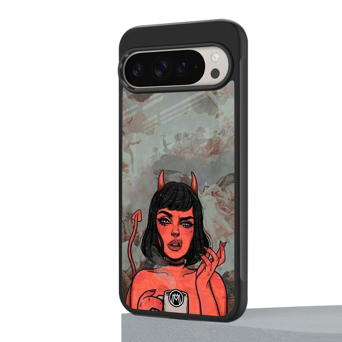 devil buys mymerchandize back phone cover | glass case for google pixel 9 pro