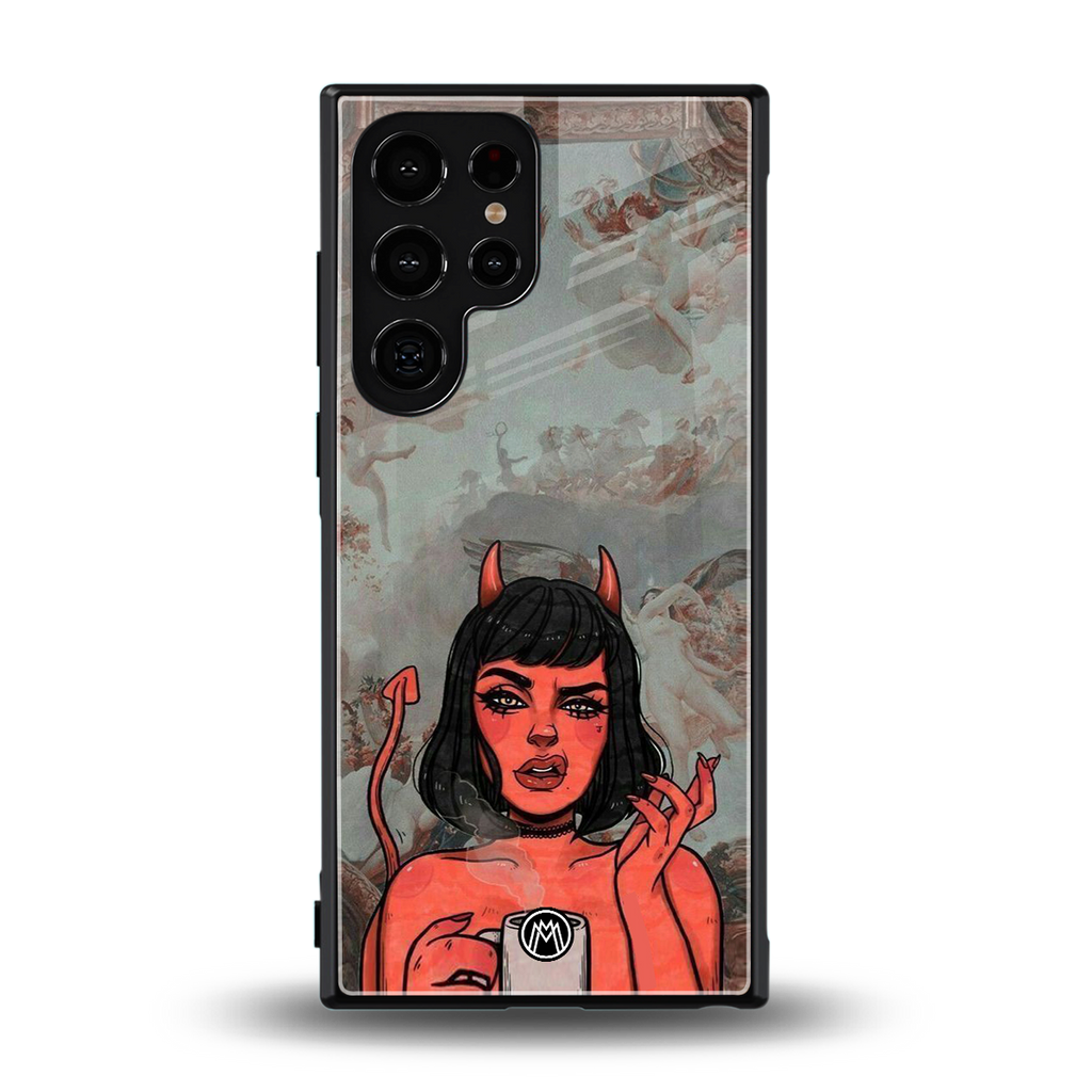 devil buys mymerchandize back phone cover | glass case for samsung galaxy s23 ultra