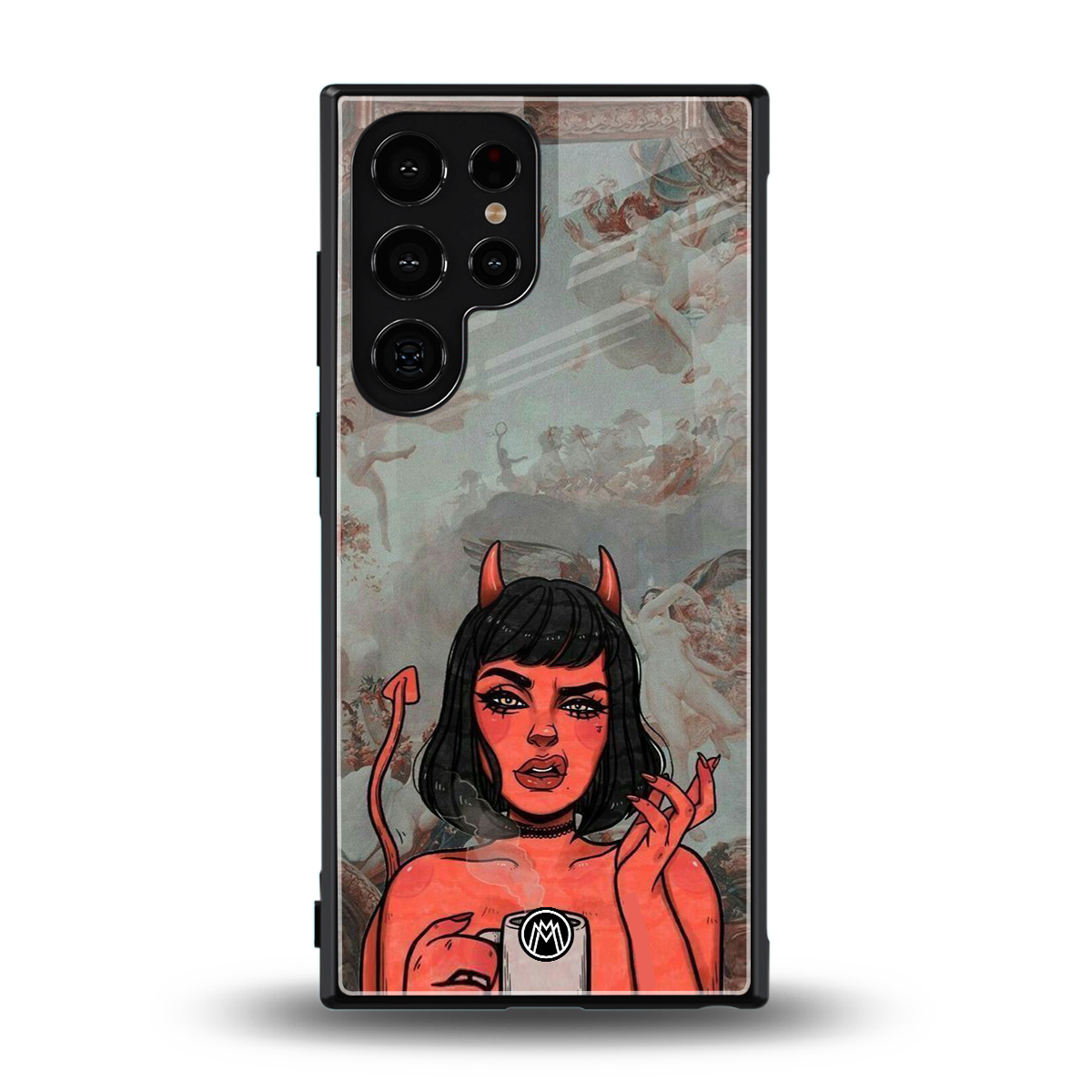 devil buys mymerchandize back phone cover | glass case for samsung galaxy s23 ultra