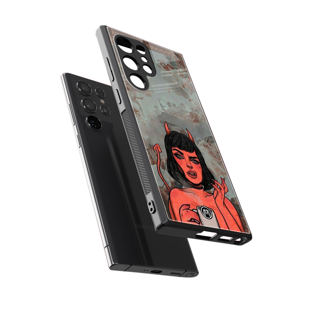 devil buys mymerchandize back phone cover | glass case for samsung galaxy s23 ultra