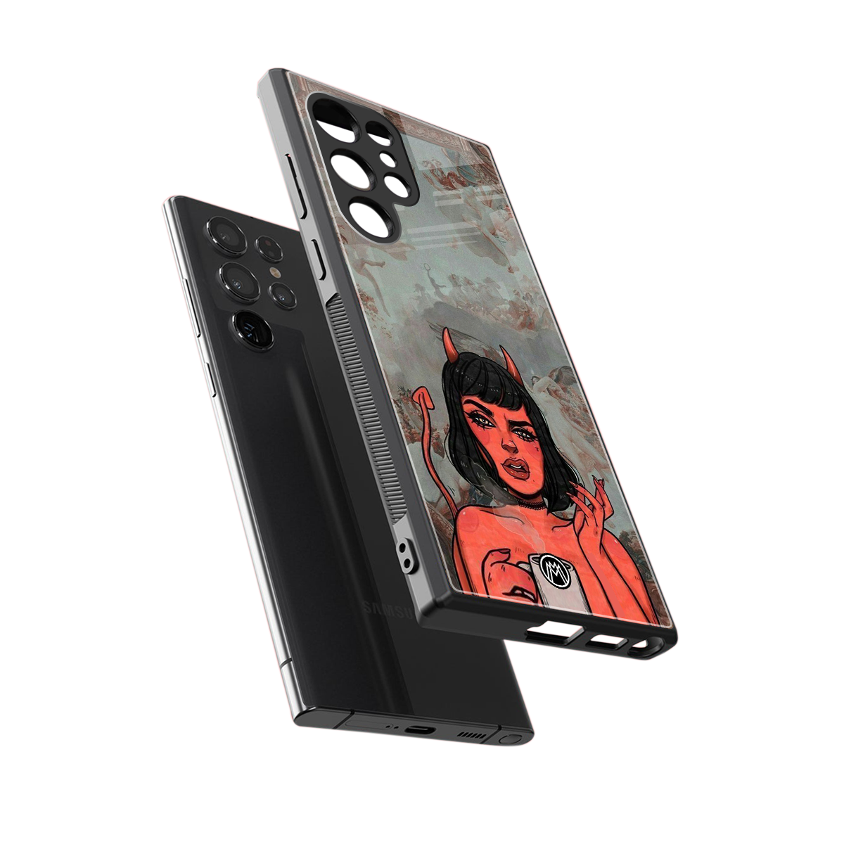 devil buys mymerchandize back phone cover | glass case for samsung galaxy s23 ultra