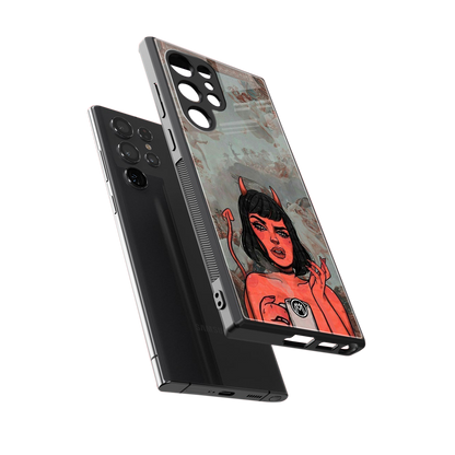 devil buys mymerchandize back phone cover | glass case for samsung galaxy s23 ultra