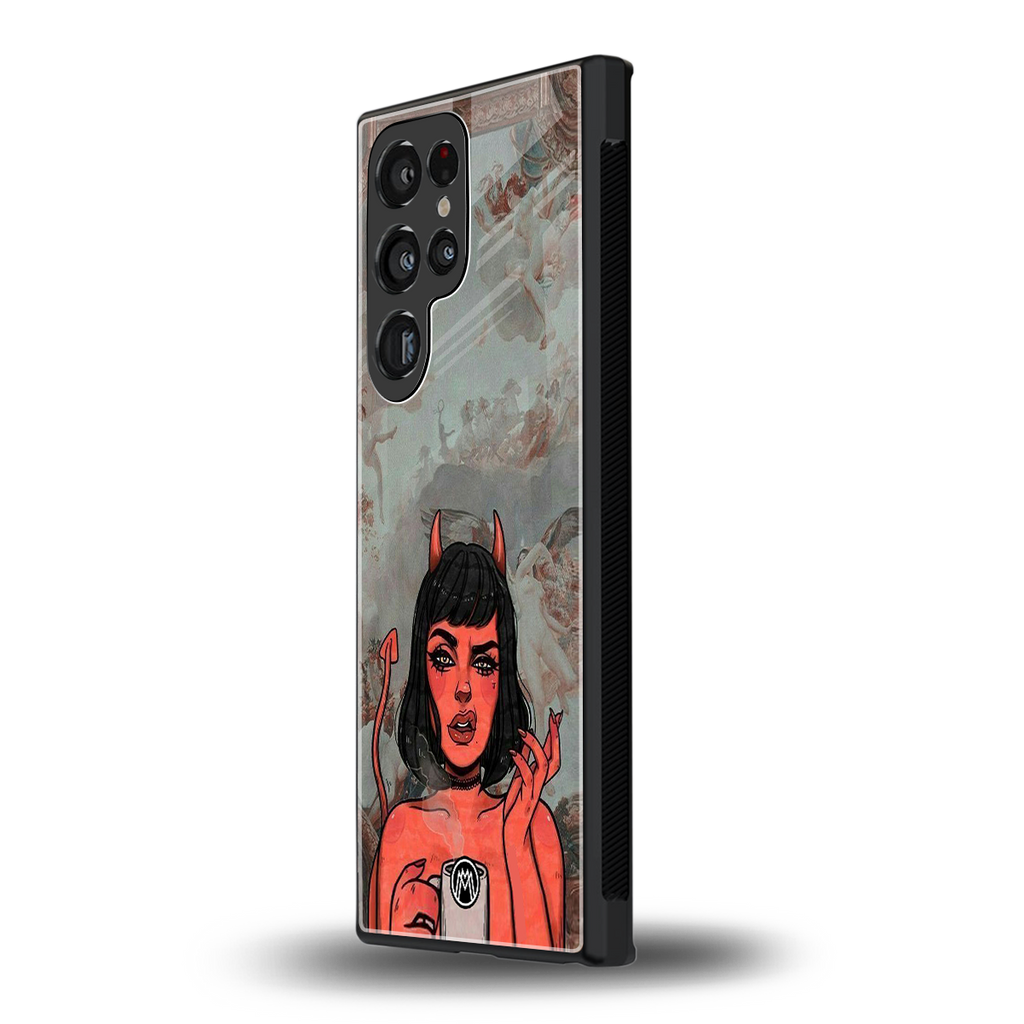 devil buys mymerchandize back phone cover | glass case for samsung galaxy s24 ultra
