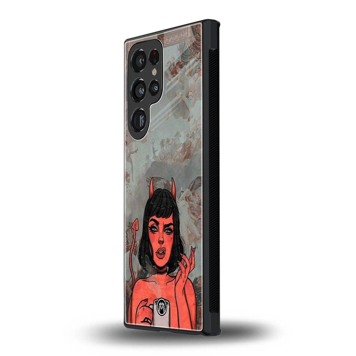 devil buys mymerchandize back phone cover | glass case for samsung galaxy s23 ultra