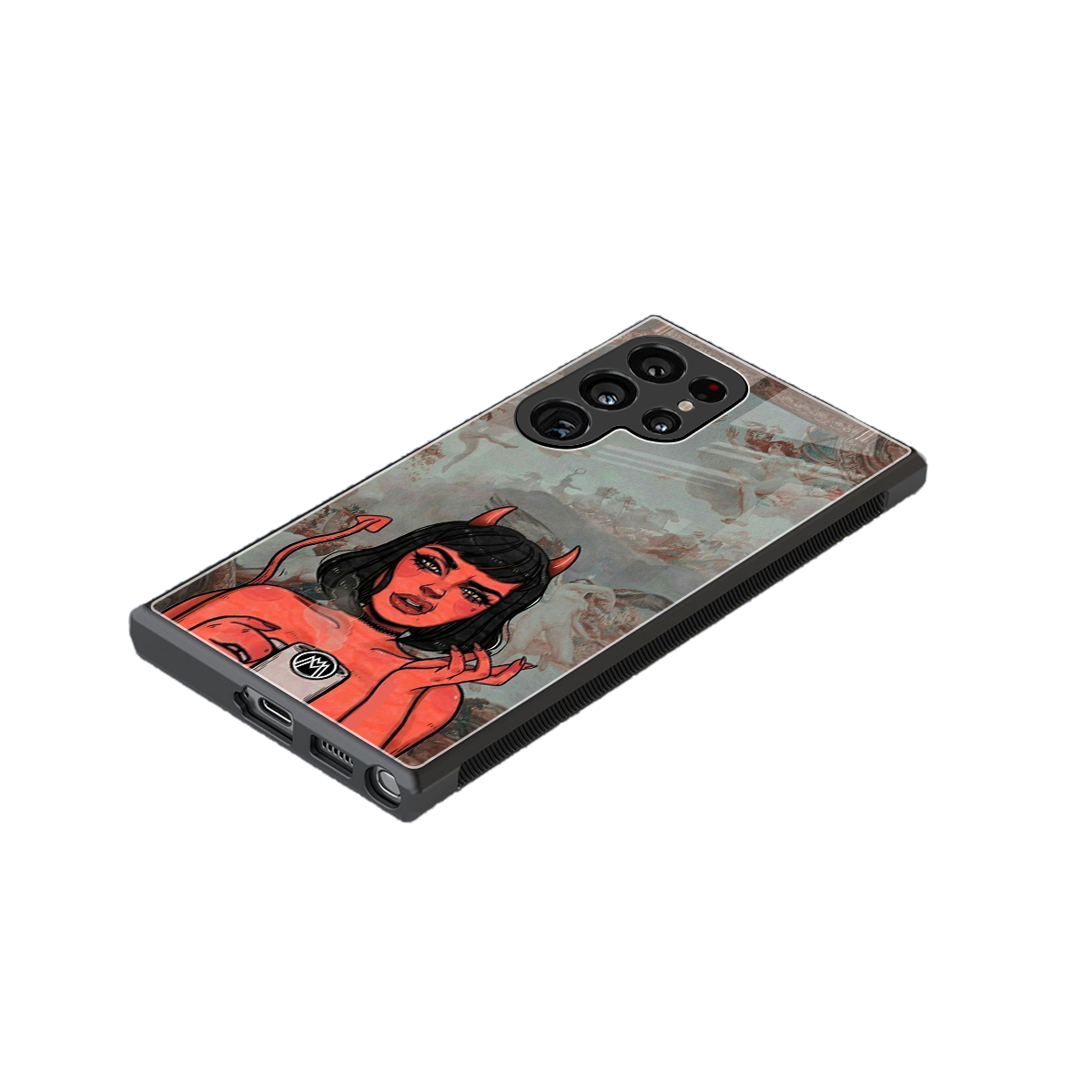 devil buys mymerchandize back phone cover | glass case for samsung galaxy s23 ultra