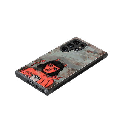devil buys mymerchandize back phone cover | glass case for samsung galaxy s23 ultra