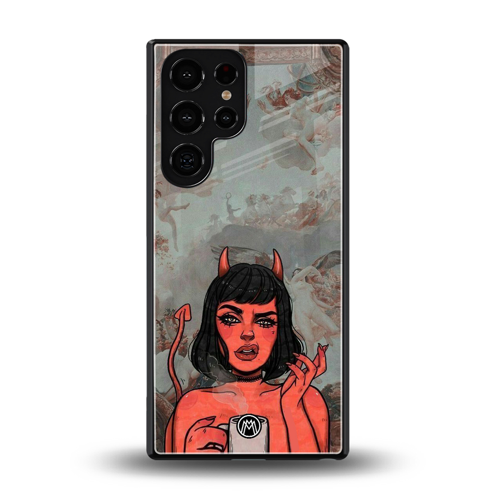 devil buys mymerchandize back phone cover | glass case for samsung galaxy s25 ultra