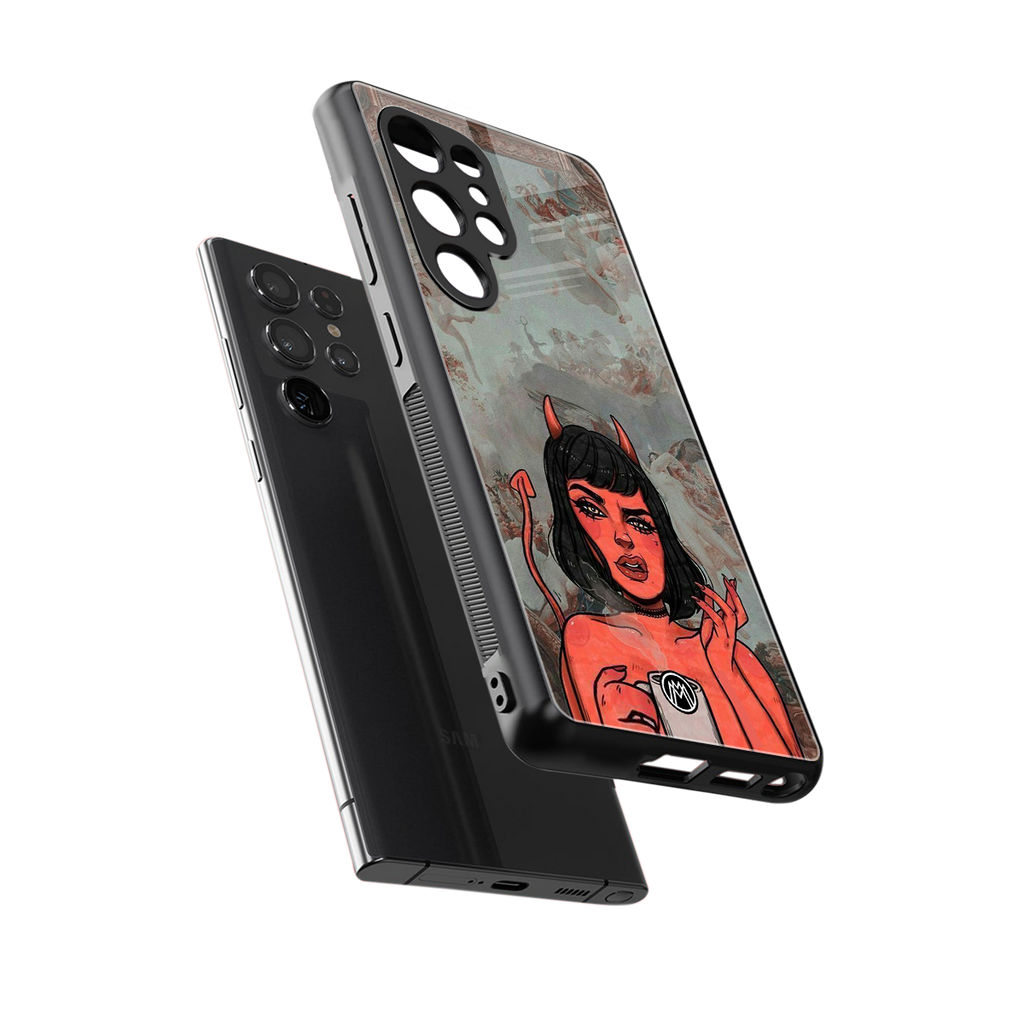 devil buys mymerchandize back phone cover | glass case for samsung galaxy s25 ultra
