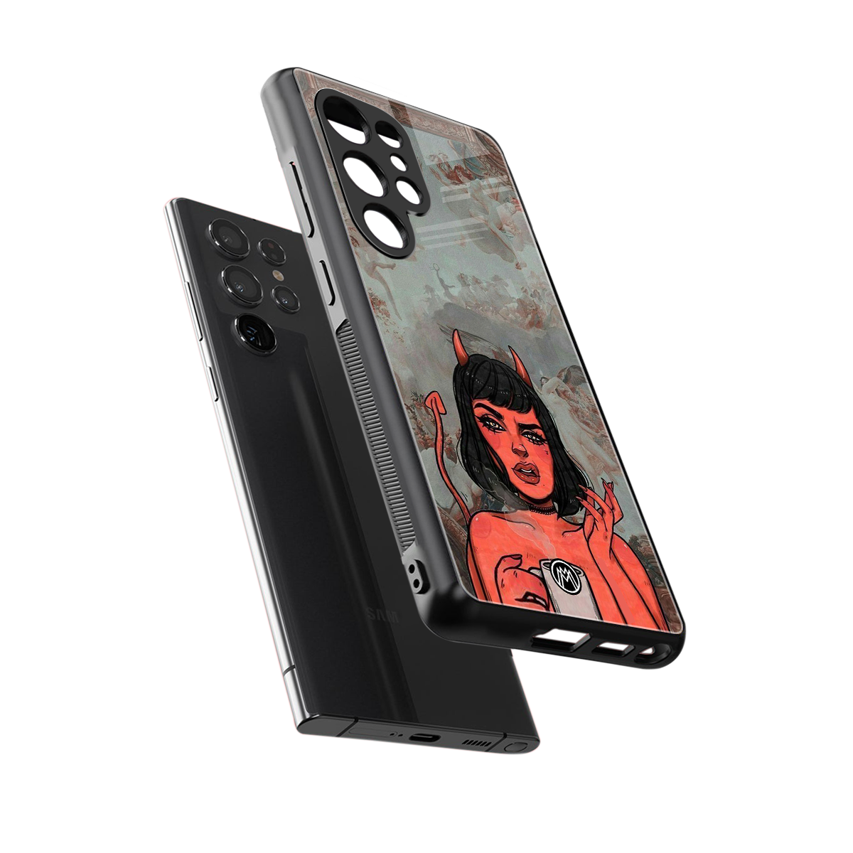 devil buys mymerchandize back phone cover | glass case for samsung galaxy s25 ultra