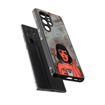 devil buys mymerchandize back phone cover | glass case for samsung galaxy s25 ultra