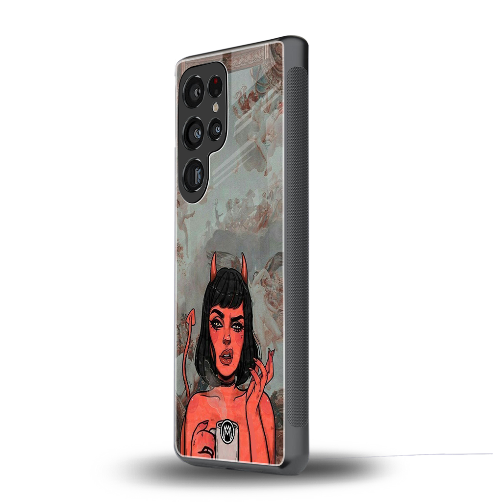 devil buys mymerchandize back phone cover | glass case for samsung galaxy s25 ultra
