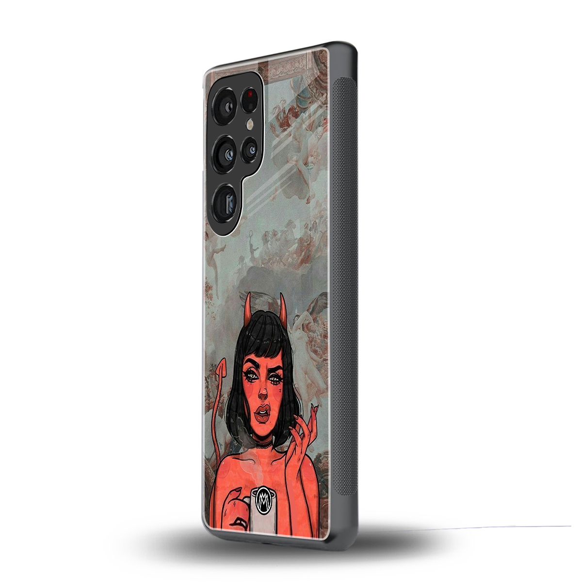 devil buys mymerchandize back phone cover | glass case for samsung galaxy s25 ultra