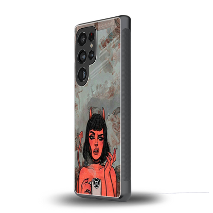 devil buys mymerchandize back phone cover | glass case for samsung galaxy s25 ultra