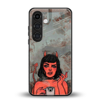 devil buys mymerchandize back phone cover | glass case for samsung galaxy s24
