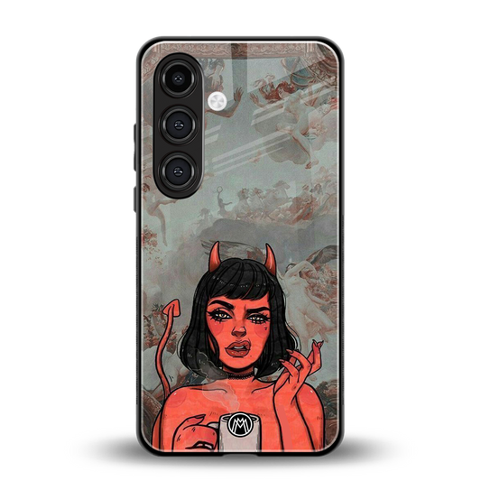 devil buys mymerchandize back phone cover | glass case for samsung galaxy s23 fe