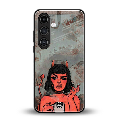 devil buys mymerchandize back phone cover | glass case for samsung galaxy s24 plus