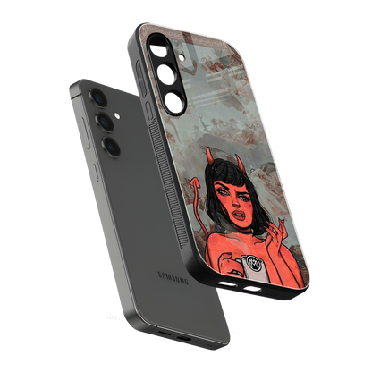 devil buys mymerchandize back phone cover | glass case for samsung galaxy s24 fe