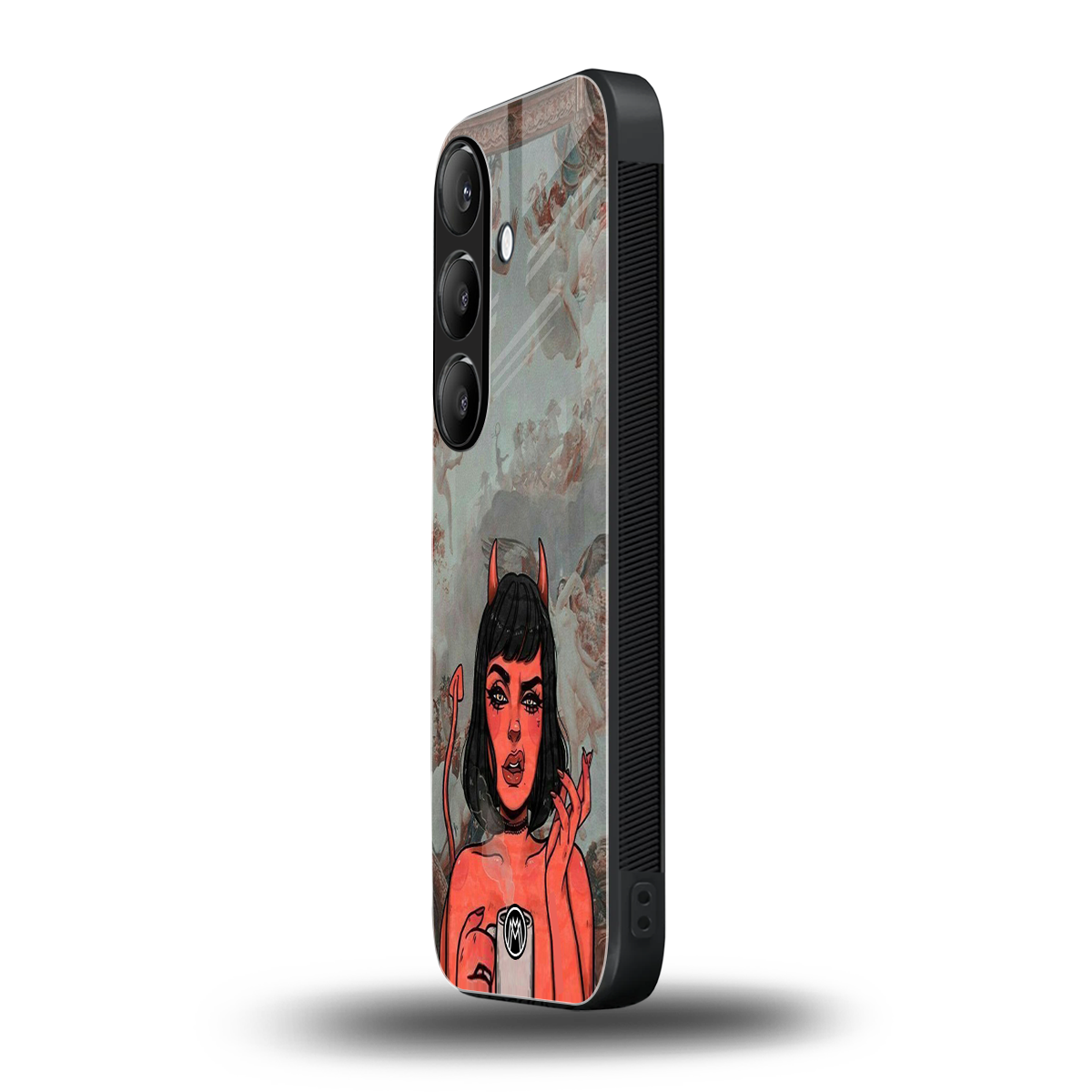 devil buys mymerchandize back phone cover | glass case for samsung galaxy s24 fe