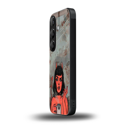 devil buys mymerchandize back phone cover | glass case for samsung galaxy s24 fe