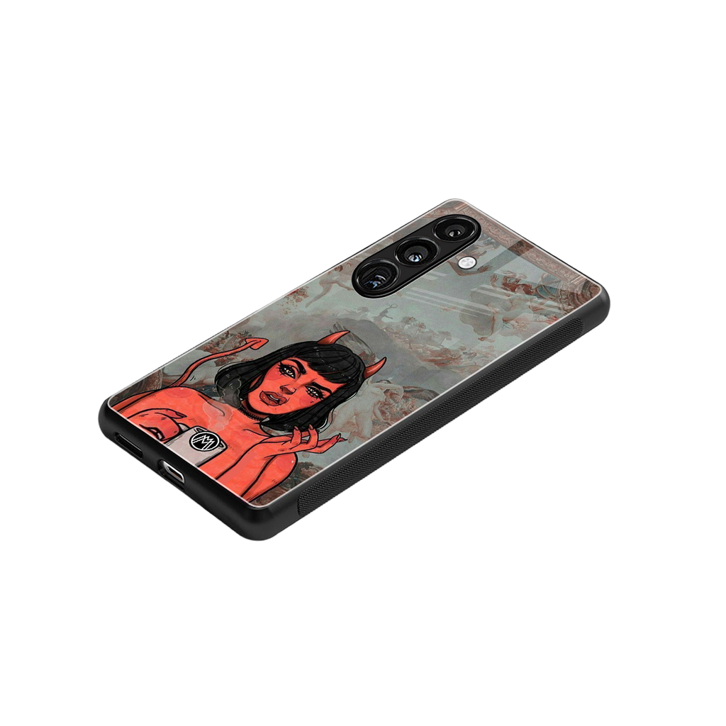 devil buys mymerchandize back phone cover | glass case for samsung galaxy s24