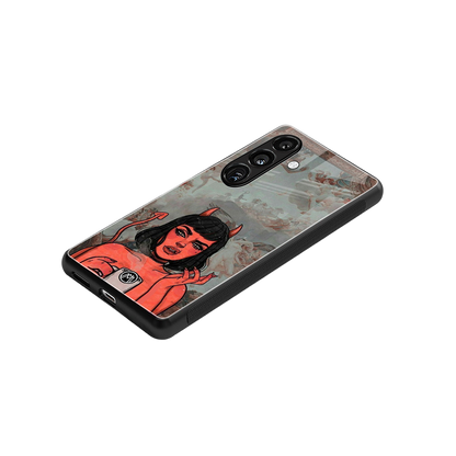 devil buys mymerchandize back phone cover | glass case for samsung galaxy s24 fe