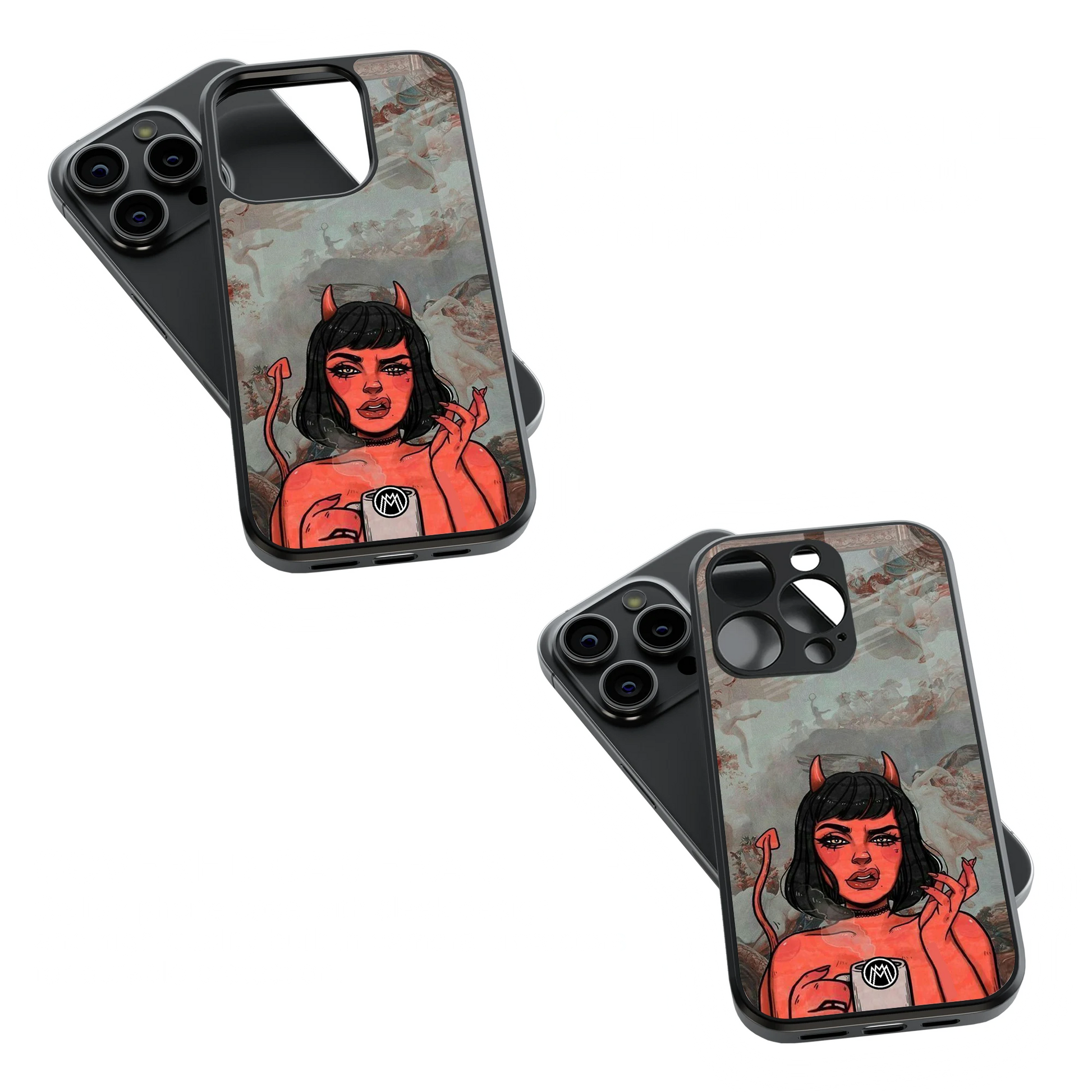 Trendy Glass Back Mobile Case for iPhone, Samsung, Redmi, OnePlus, Google Pixel, Motorola