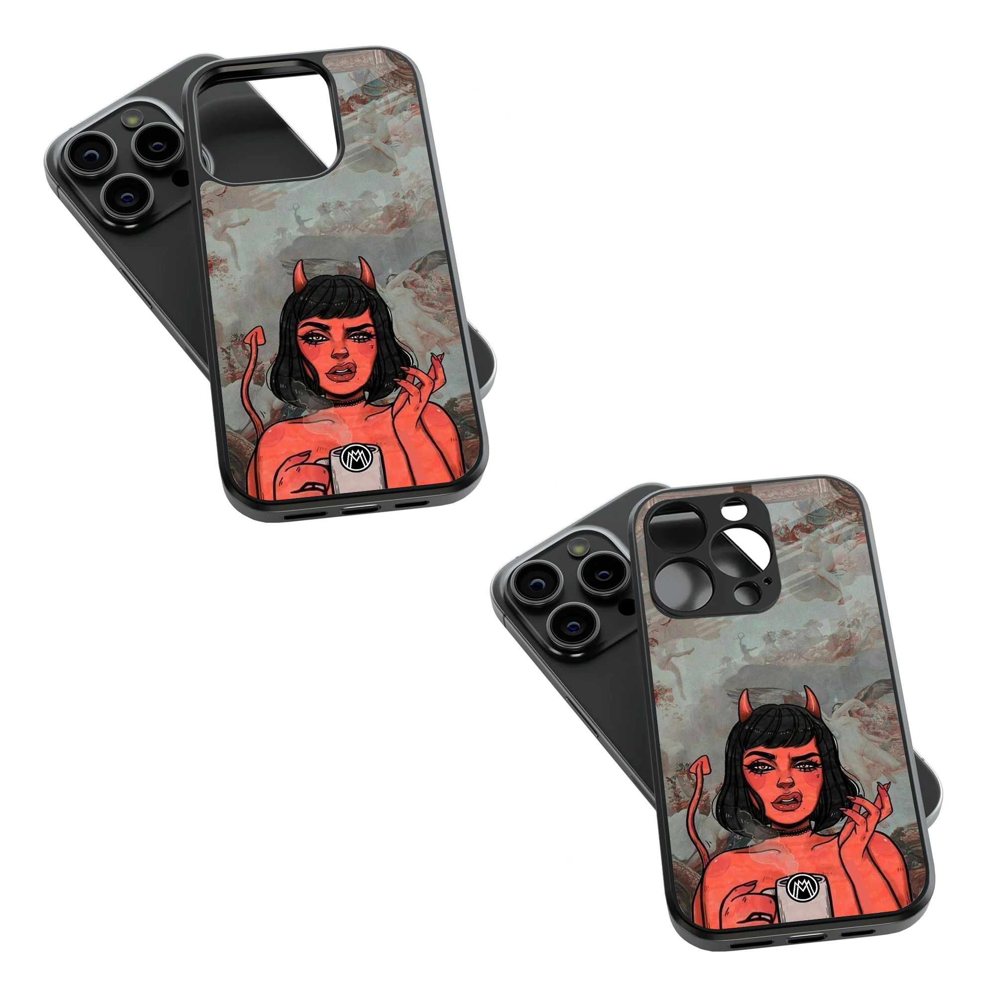 Trendy Glass Back Mobile Case for iPhone, Samsung, Redmi, OnePlus, Google Pixel, Motorola