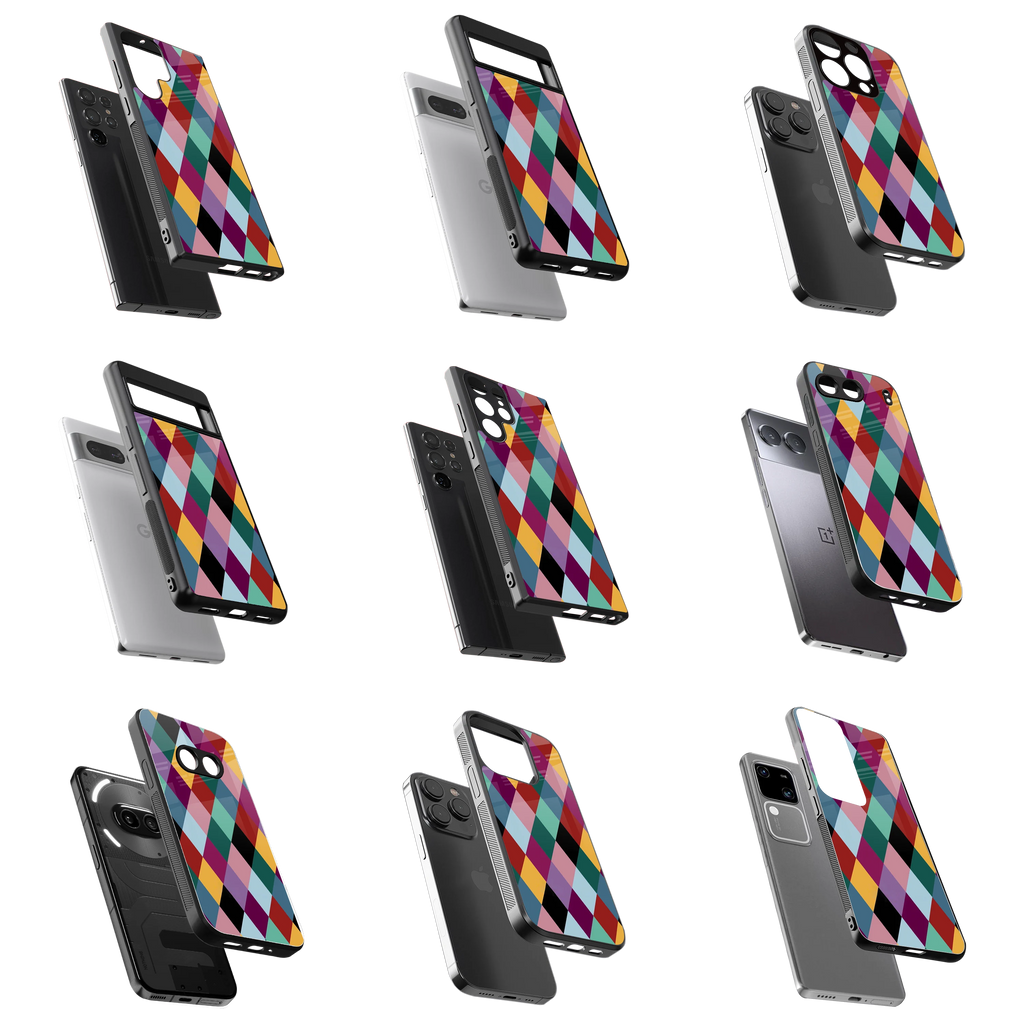 Durable Glass Back Mobile Case for iPhone, Samsung, OnePlus, Google Pixel, Redmi, Vivo, Oppo