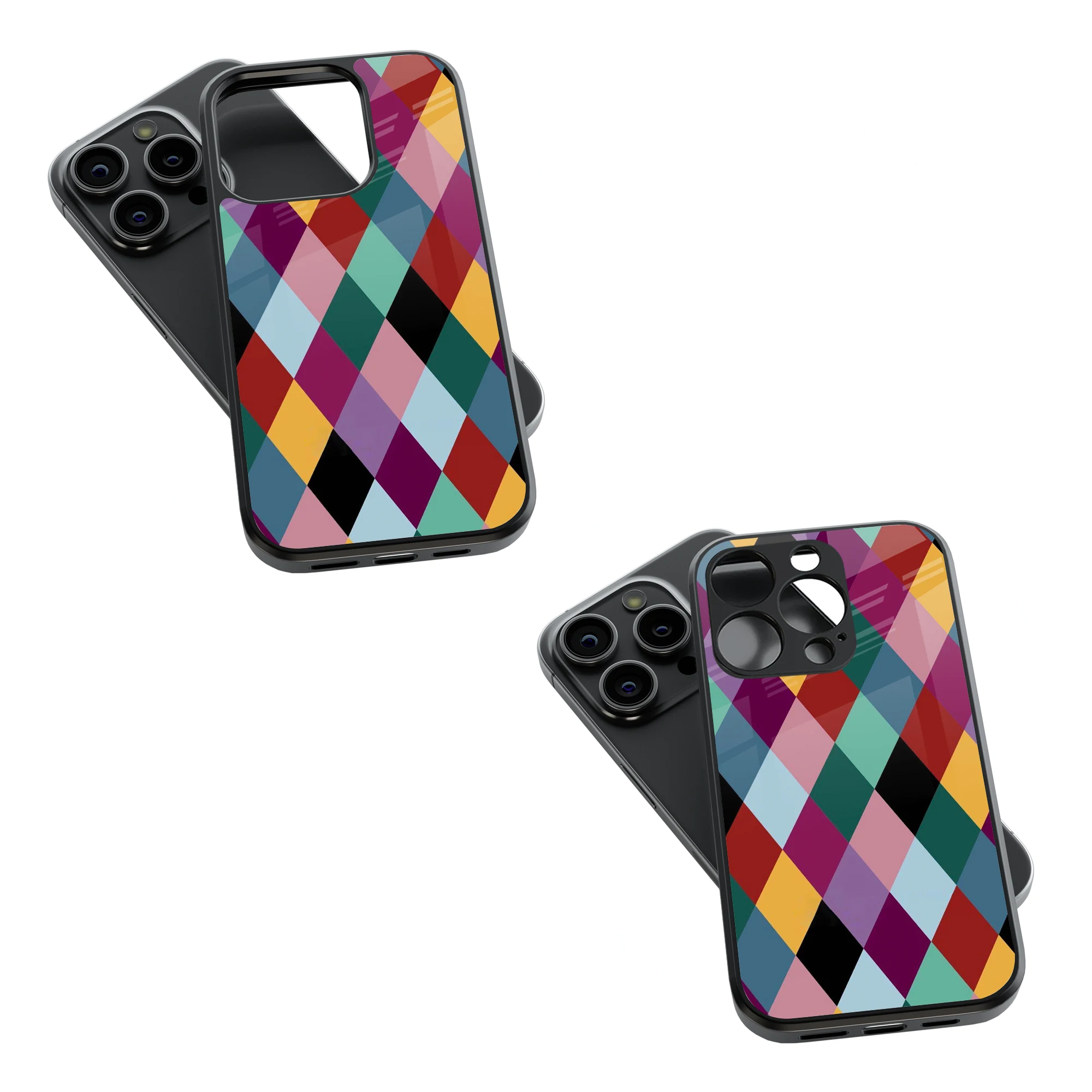 Trendy Glass Back Mobile Case for iPhone, Samsung, Redmi, OnePlus, Google Pixel, Motorola