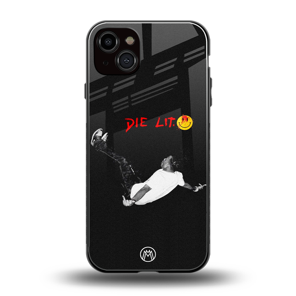 die lit back phone cover | glass case for iphone 15 plus