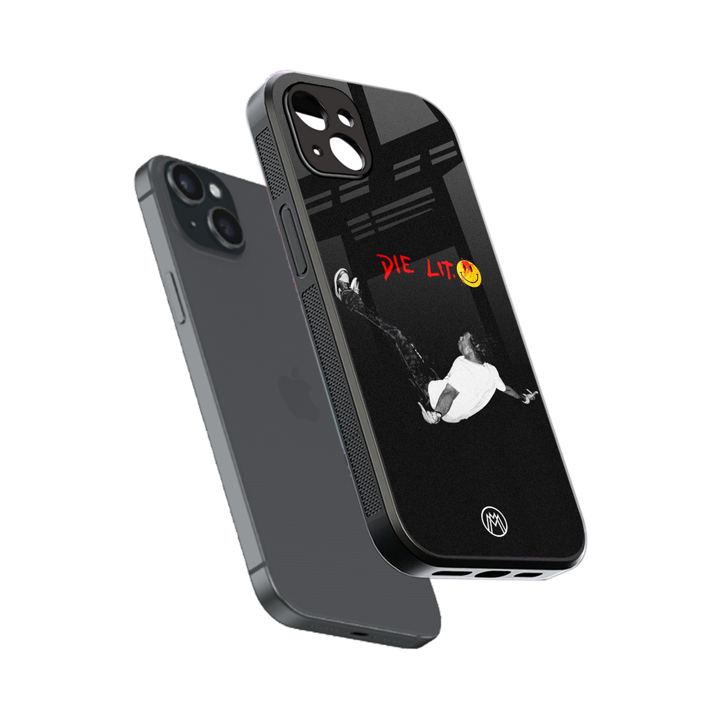 die lit back phone cover | glass case for iphone 15 plus