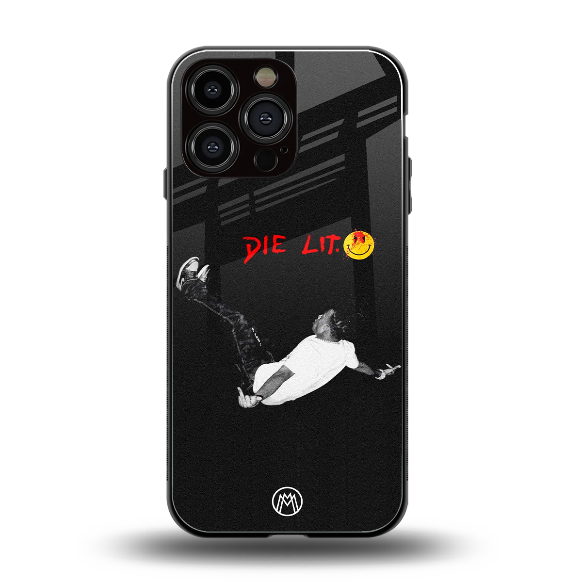 die lit back phone cover | glass case for iphone 15 pro max