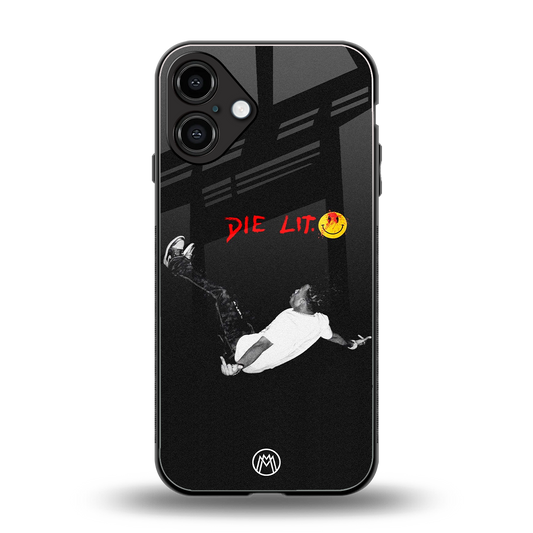die lit back phone cover | glass case for iphone 16 plus