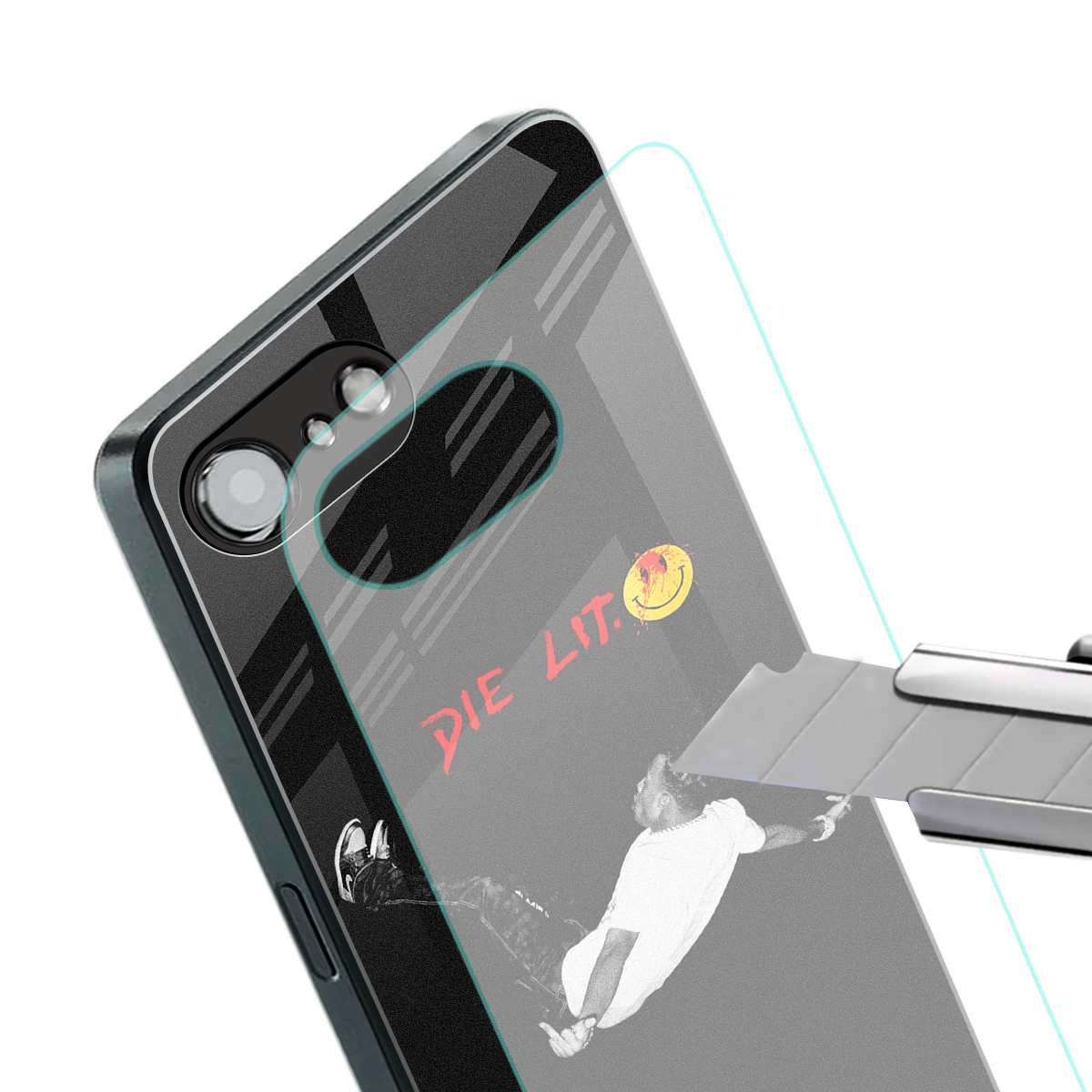 die lit back phone cover | glass case for iphone 16e